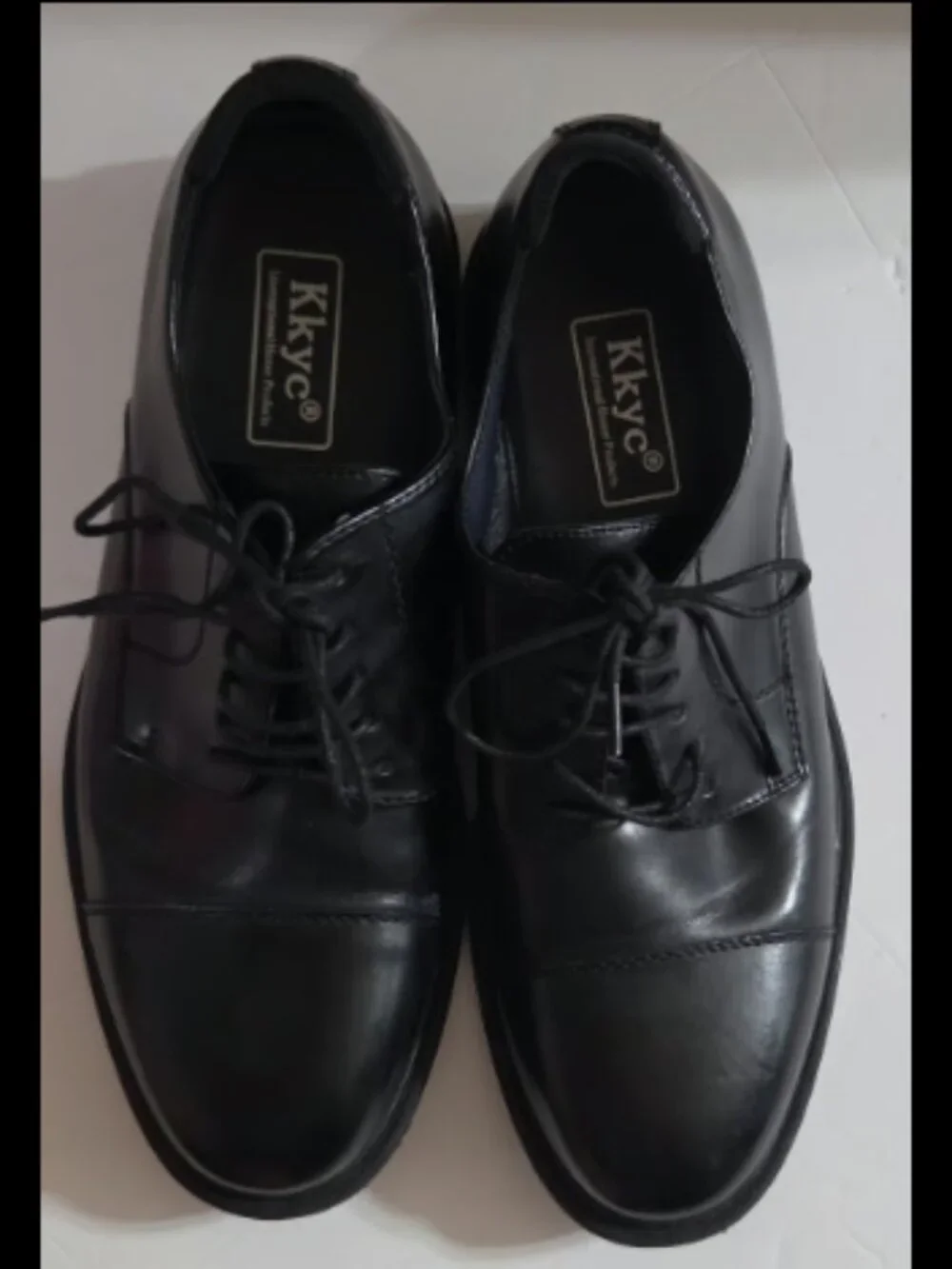 KKVC Men's Black Lace-Up Oxford Dress Shoes